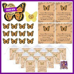 50 Butterfly Brooches Funeral Favors Silver Alloy Pins Memorial Service